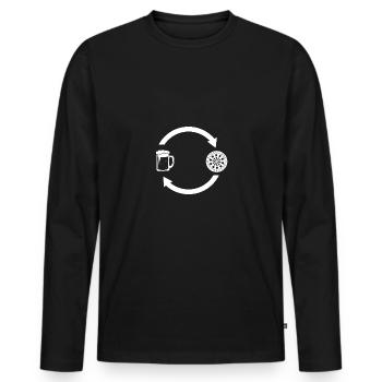 Loading the arrows - Beer - Dartboard - - Men's Premium Organic Long Sleeve Shirt - black - Front - Nico (187cm)