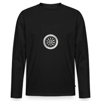 Full Moon - Dartboard - Men's Premium Organic Long Sleeve Shirt - black - Front - Nico (187cm)