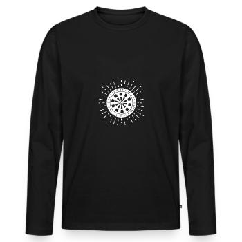 Feux d’artifice - Jeu de fléchettes - - T-shirt manches longues Premium bio Homme - noir - Devant - Nico (187cm)