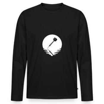 Kreis mit Reflexion - Dart - - Männer Premium Bio Langarmshirt - Schwarz - Vorne - Nico (187cm)