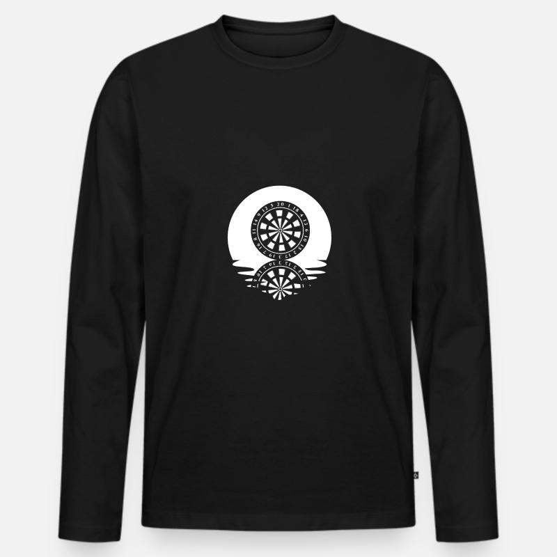 Kreis mit Reflexion - Dartscheibe - - Männer Premium Bio Langarmshirt - Schwarz