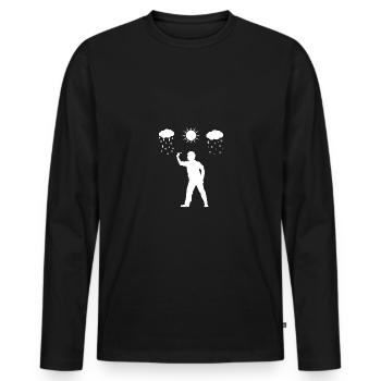 Die ganze Saison - Dartspieler - - Männer Premium Bio Langarmshirt - Schwarz - Vorne - Nico (187cm)
