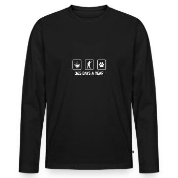 365 jours par an - Patte de chien - Joueur de fléchettes - - T-shirt manches longues Premium bio Homme - noir - Devant - Nico (187cm)