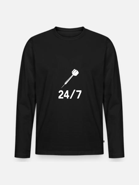 24-7 - Darts - - Men's Premium Organic Long Sleeve Shirt - black