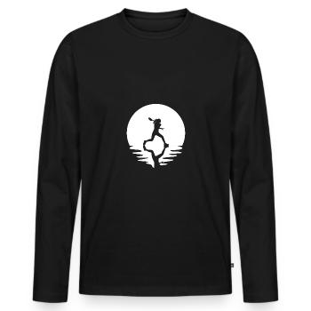 Circle and Reflection - Woman Playing Tennis - - Men's Premium Organic Long Sleeve Shirt - black - Front - Nico (187cm)