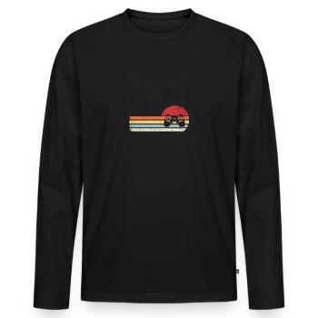 Sun and Retro Lines - Game - - Men's Premium Organic Long Sleeve Shirt - black - Front - Nico (187cm)