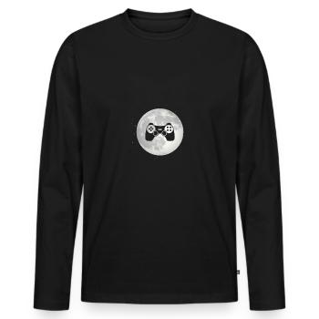 Vollmond - Spiel - - Männer Premium Bio Langarmshirt - Schwarz - Vorne - Nico (187cm)