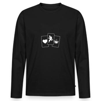 Brigade des pompiers de Heart Coffee - - T-shirt manches longues Premium bio Homme - noir - Devant - Nico (187cm)
