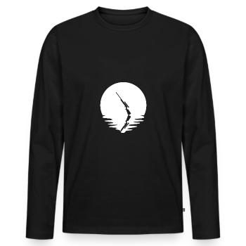 Circle and Reflection - Hunting - - Men's Premium Organic Long Sleeve Shirt - black - Front - Nico (187cm)