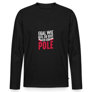 Pole Polnisch Polen - Männer Premium Bio Langarmshirt - Schwarz - Vorne - Nico (187cm)