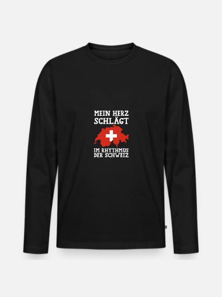 Suisse suisse - T-shirt manches longues Premium bio Homme - noir