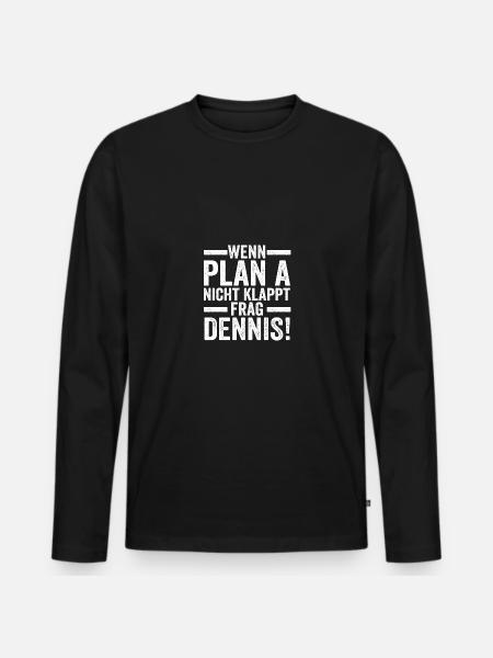First name Dennis - Men's Premium Organic Long Sleeve Shirt - black