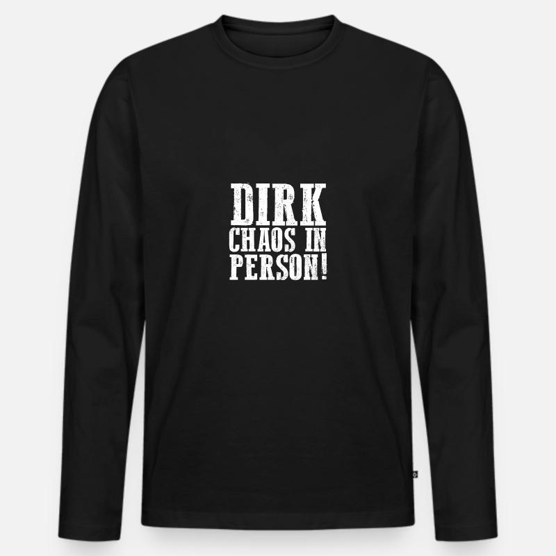 Vorname Dirk - Männer Premium Bio Langarmshirt - Schwarz
