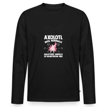 Axolotl - Men's Premium Organic Long Sleeve Shirt - black - Front - Nico (187cm)