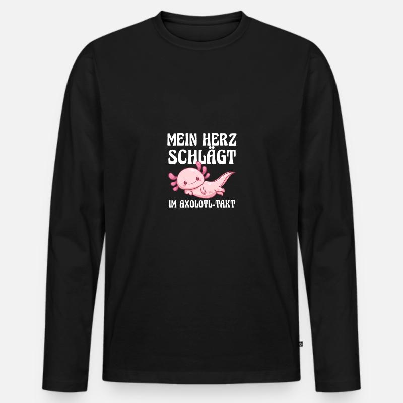 Axolotl - Männer Premium Bio Langarmshirt - Schwarz