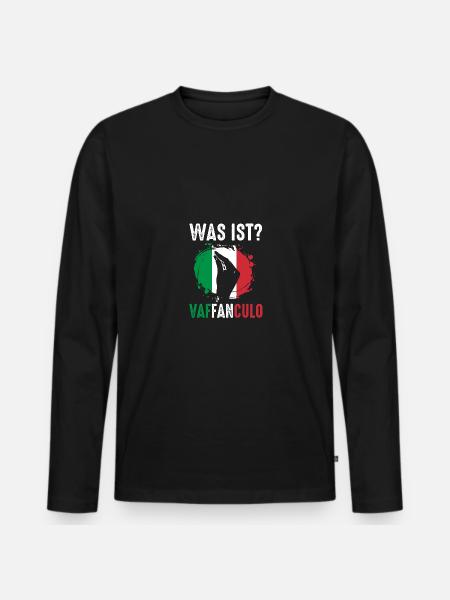 Italy Italian Vaffanculo - Men's Premium Organic Long Sleeve Shirt - black