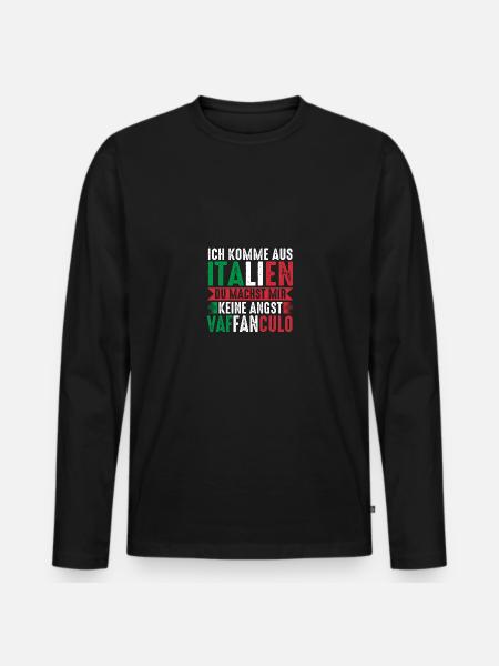 Italy Italian Vaffanculo - Men's Premium Organic Long Sleeve Shirt - black