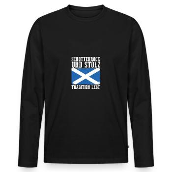 Scots Scottish Scotland - Men's Premium Organic Long Sleeve Shirt - black - Front - Nico (187cm)