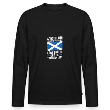 Ecossais Ecosse Ecosse Ecosse - T-shirt manches longues Premium bio Homme - noir - Devant - Nico (187cm)