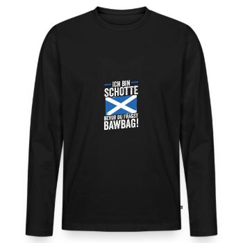 Scots Scottish Scotland - Men's Premium Organic Long Sleeve Shirt - black - Front - Nico (187cm)