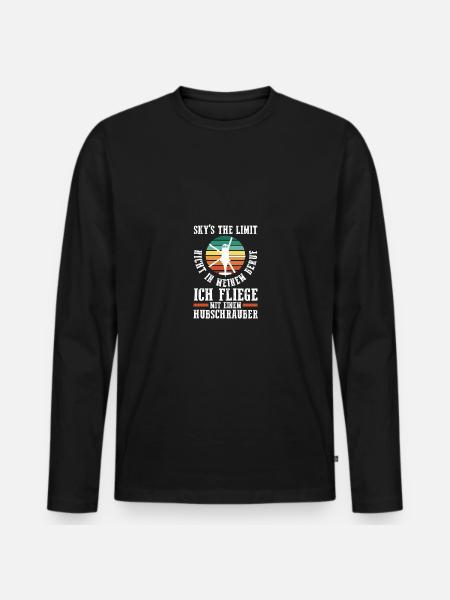 Pilot Helicopter Helicopter - Men's Premium Organic Long Sleeve Shirt - black