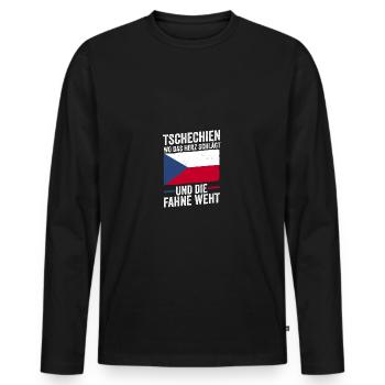 Tchèques République tchèque - T-shirt manches longues Premium bio Homme - noir - Devant - Nico (187cm)