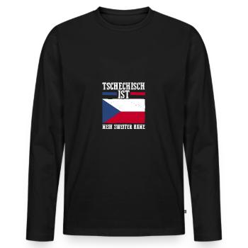 Tschechen Tschechisch Tschechien - Männer Premium Bio Langarmshirt - Schwarz - Vorne - Nico (187cm)