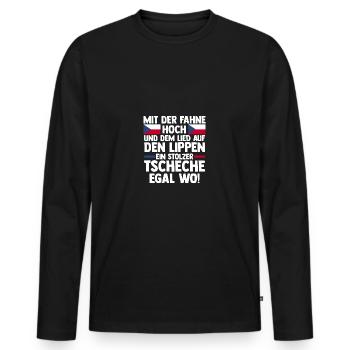 Tchèques République tchèque - T-shirt manches longues Premium bio Homme - noir - Devant - Nico (187cm)