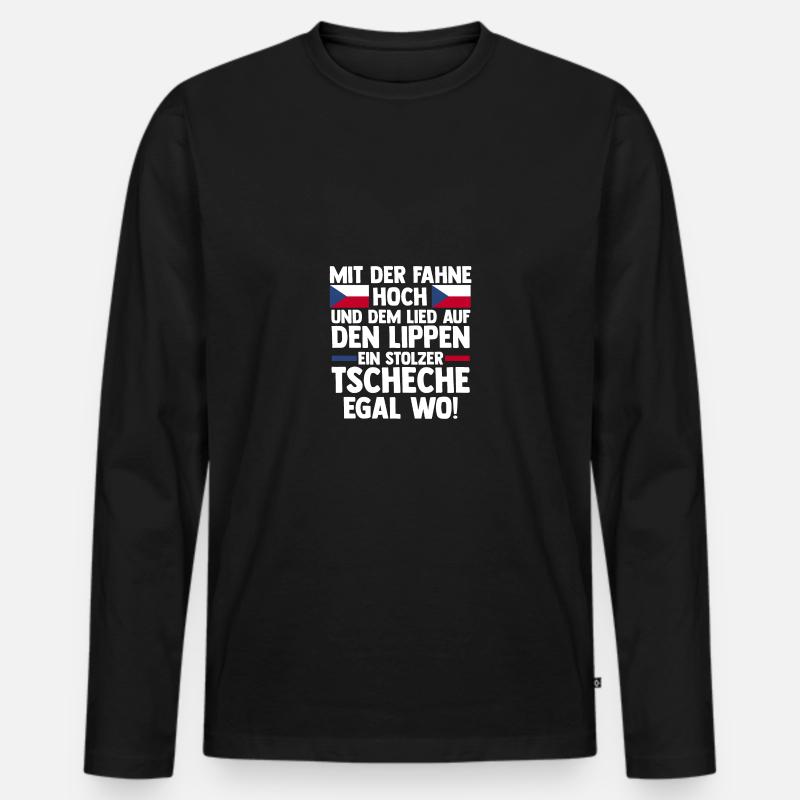 Tschechen Tschechisch Tschechien - Männer Premium Bio Langarmshirt - Schwarz