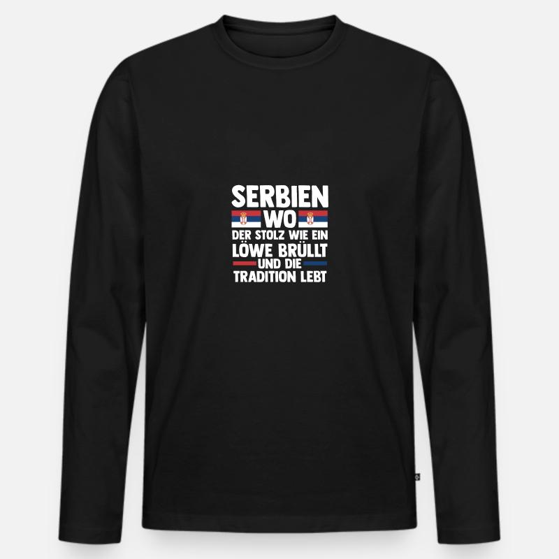 Serben Serbisch Serbien - Männer Premium Bio Langarmshirt - Schwarz