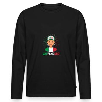 Italien Italiener Vaffanculo - Männer Premium Bio Langarmshirt - Schwarz - Vorne - Nico (187cm)