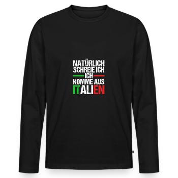 Italie Italien Vaffanculo - T-shirt manches longues Premium bio Homme - noir - Devant - Nico (187cm)