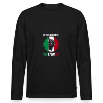 Italie Italien Vaffanculo - T-shirt manches longues Premium bio Homme - noir - Devant - Nico (187cm)