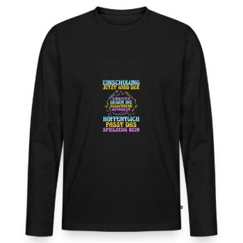Jeunes quittant les garderies pour la rentrée scolaire Inscription des enfants à l’école - T-shirt manches longues Premium bio Homme - noir - Devant - Nico (187cm)