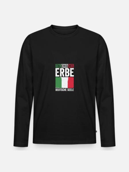 Italians Germany Italy - Men's Premium Organic Long Sleeve Shirt - black