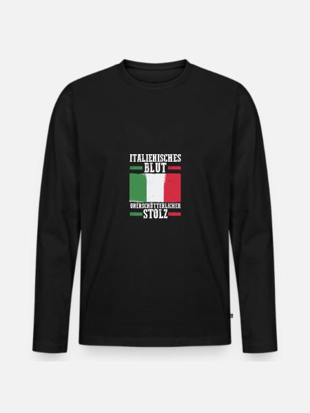 Italians Italy - Men's Premium Organic Long Sleeve Shirt - black