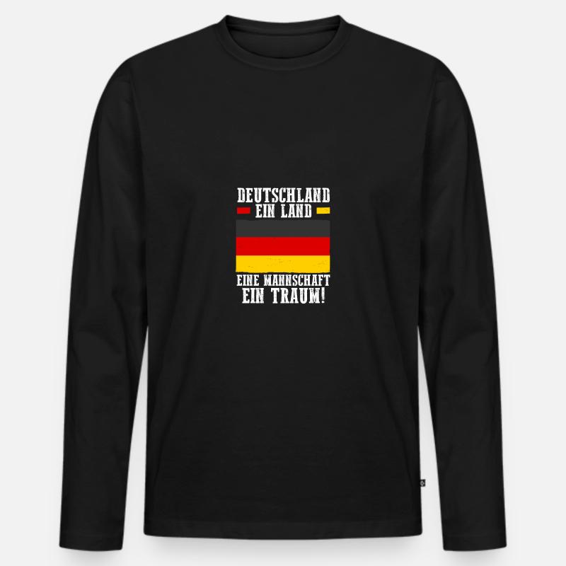 Deutscher Deutsch Deutschland - Männer Premium Bio Langarmshirt - Schwarz