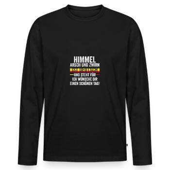 Deutscher Deutsch Deutschland - Männer Premium Bio Langarmshirt - Schwarz - Vorne - Nico (187cm)
