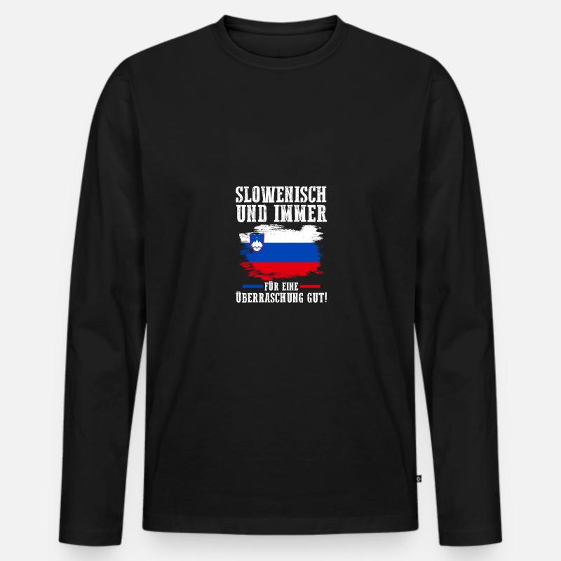 Slowenen Slowenien - Männer Premium Bio Langarmshirt - Schwarz