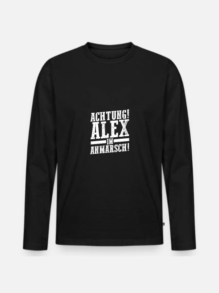 Alexander Alexandra Alexa Alex - Männer Premium Bio Langarmshirt - Schwarz