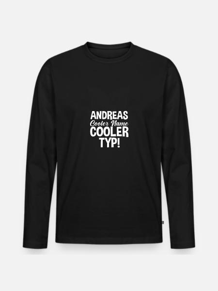 Vorname Andreas - Männer Premium Bio Langarmshirt - Schwarz