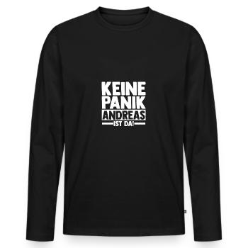 Vorname Andreas - Männer Premium Bio Langarmshirt - Schwarz - Vorne - Nico (187cm)