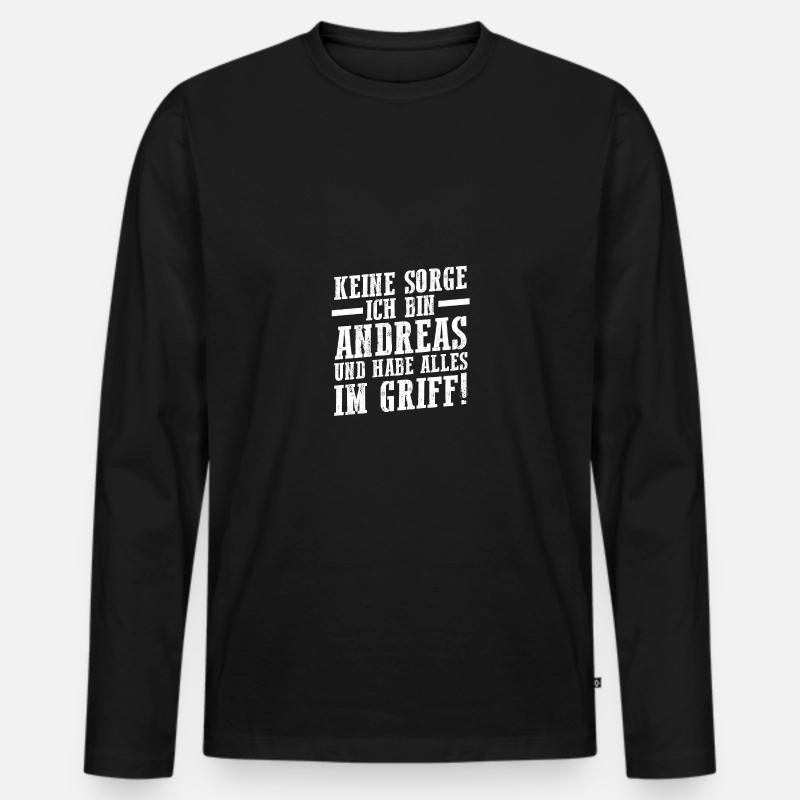 Vorname Andreas - Männer Premium Bio Langarmshirt - Schwarz