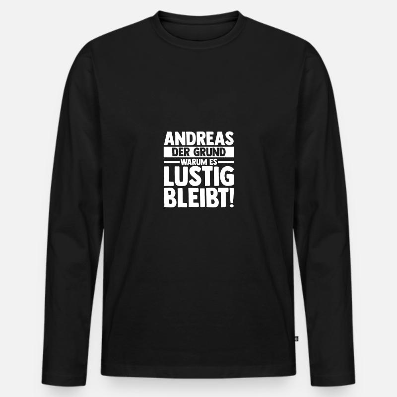 Vorname Andreas - Männer Premium Bio Langarmshirt - Schwarz