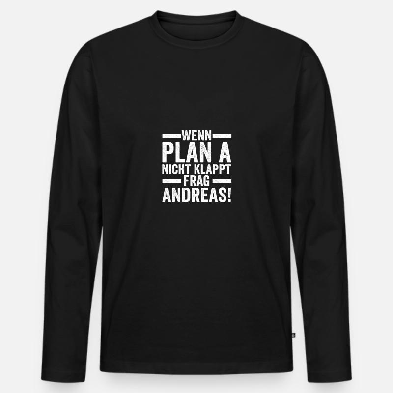 Vorname Andreas - Männer Premium Bio Langarmshirt - Schwarz