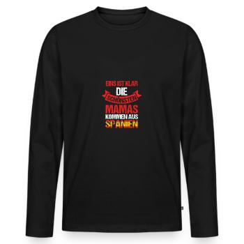 espagnole maman maman espagnole - T-shirt manches longues Premium bio Homme - noir - Devant - Nico (187cm)