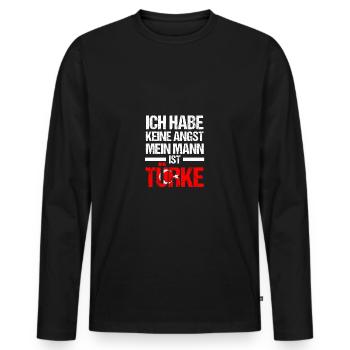 Turks Turkey - Men's Premium Organic Long Sleeve Shirt - black - Front - Nico (187cm)