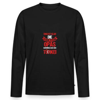 Turks Grandpa Grandpa Turkey - Men's Premium Organic Long Sleeve Shirt - black - Front - Nico (187cm)