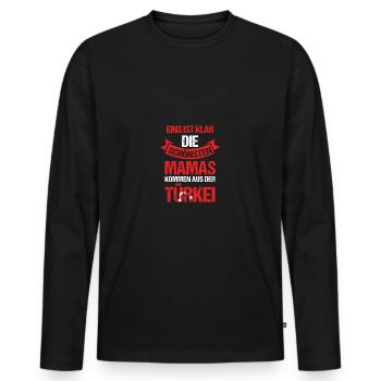 Turks Mom Mom Turkey - Men's Premium Organic Long Sleeve Shirt - black - Front - Nico (187cm)