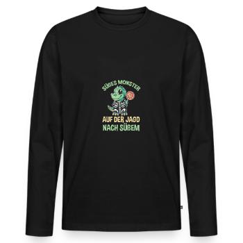 Halloween Costume Dinosaur Halloween - Men's Premium Organic Long Sleeve Shirt - black - Front - Nico (187cm)